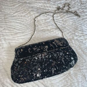 Sequence black & silver clutch/purse